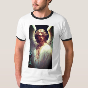 T-shirt "Seraphic Dreams Boy with Wings Print T-Shirt.