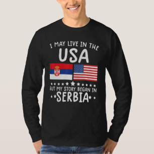 T-shirt serbe ROOTS chemise Drapeau serbe demi-américain