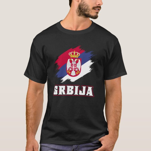 T-shirt Serbes Serbes Serbes Serbes Serbes Drapeau Serbe (Devant)