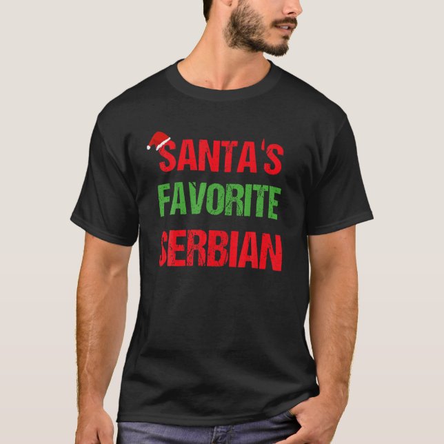 T-shirt Serbian Funny Serbia Pajama Christmas Gift (Devant)