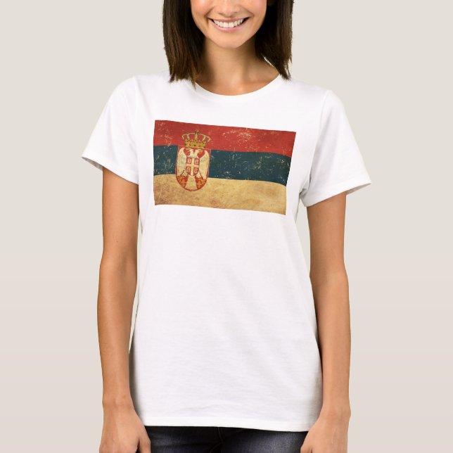 T-shirt Serbie Drapeau blanc féminin (Devant)