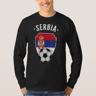 T-shirt Serbie Football Serbie Drapeau Football Pride serb