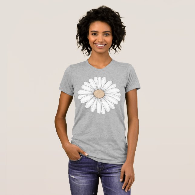 T-shirt Serene Bloom: Delicate Fine Line Botanical Art (Devant entier)