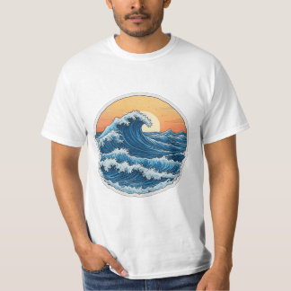T-shirt Serene Blue Ocean Waves Coastal Art
