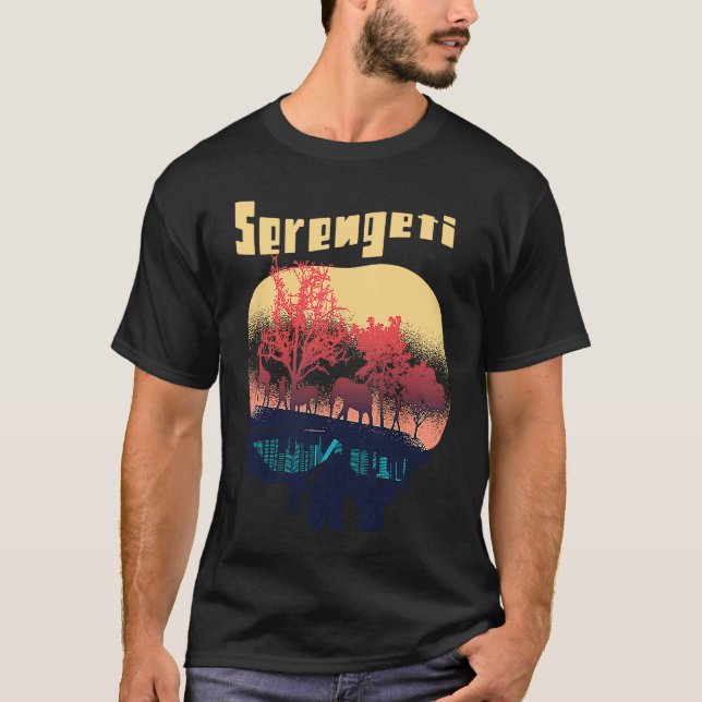 T-shirt Serengeti Afrique Safari Elephant Parc National Bi (Devant)