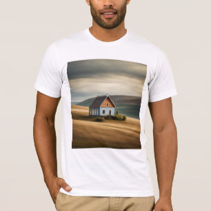 T-shirt "Sérénité Abstraite : Maison minimaliste dans une 