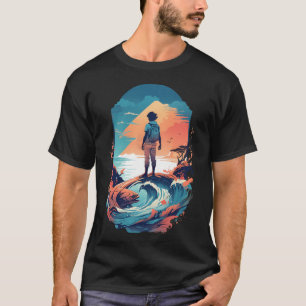 T-shirt Sérénité du coucher de soleil : Peinture numérique