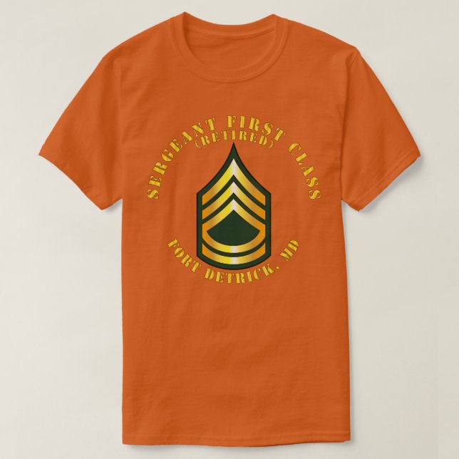 T-shirt Sergent Première Classe S Retraité Fort Detrick MD (Design devant)