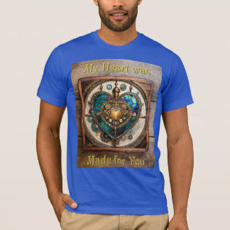 T-shirt Série Coeur en verre doré Steampunk Steampunk
