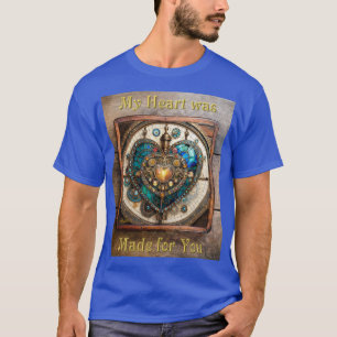 T-shirt Série Steampunk Cœur de Verre Stainé Doré