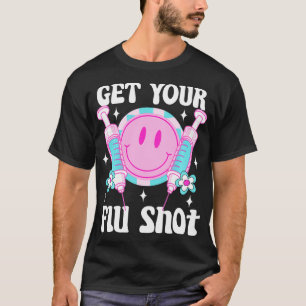 T-shirt seringue retro médical obtenir votre vaccin de gri