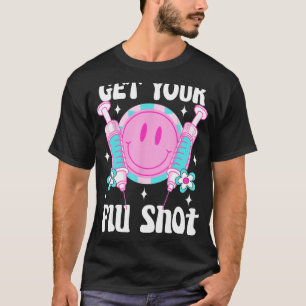 T-shirt seringue retro médical obtenir votre vaccin de gri