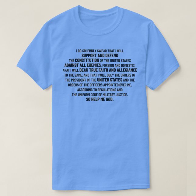 T-shirt Serment Militaire Défendre La Constitution Vétérin (Design devant)