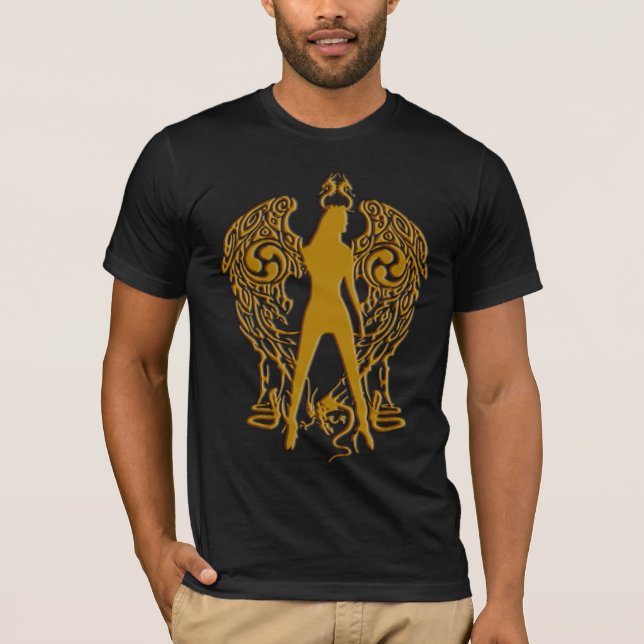 T-shirt Serpent Angel Serpent Emboss d'or Chemise (Devant)