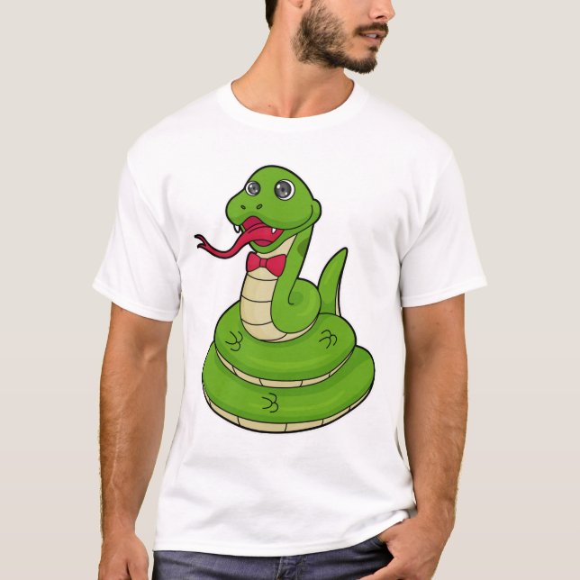 T-shirt Serpent avec cravate de cabot (Devant)
