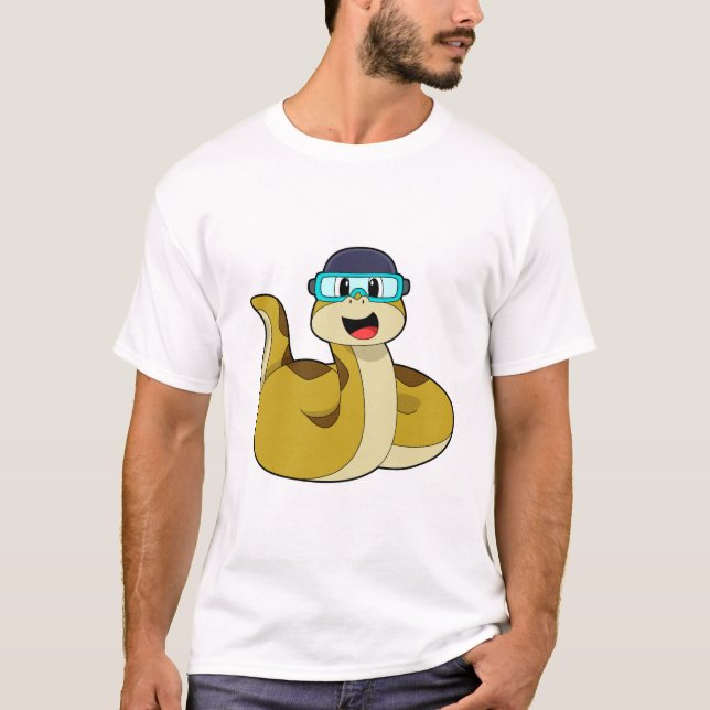 T-shirt Serpent avec lunettes de natation (Devant)