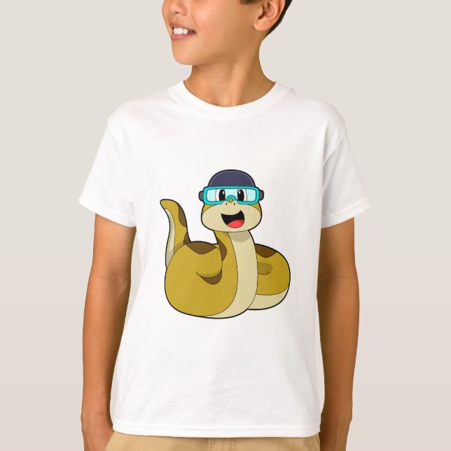 T-shirt Serpent avec lunettes de natation (Devant)