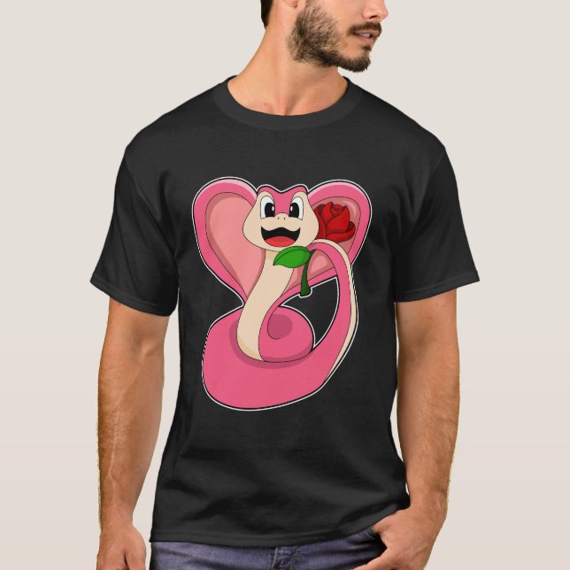 T-shirt Serpent avec Rose (Devant)