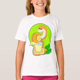 T-shirt Serpent avec verre de jus de citron
