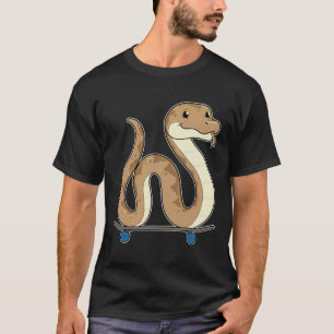T-shirt Serpent comme patineur avec skateboard