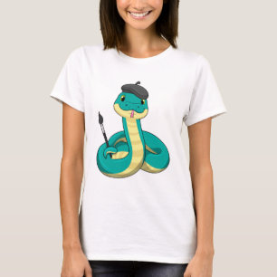 T-shirt Serpent comme peintre avec pinceau