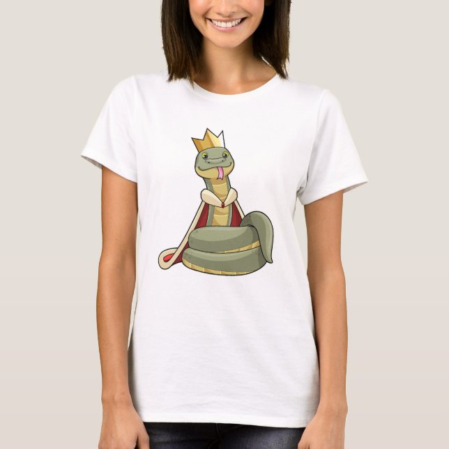 T-shirt Serpent comme roi avec Couronne (Devant)