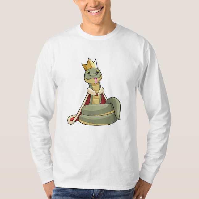 T-shirt Serpent comme roi avec Couronne (Devant)