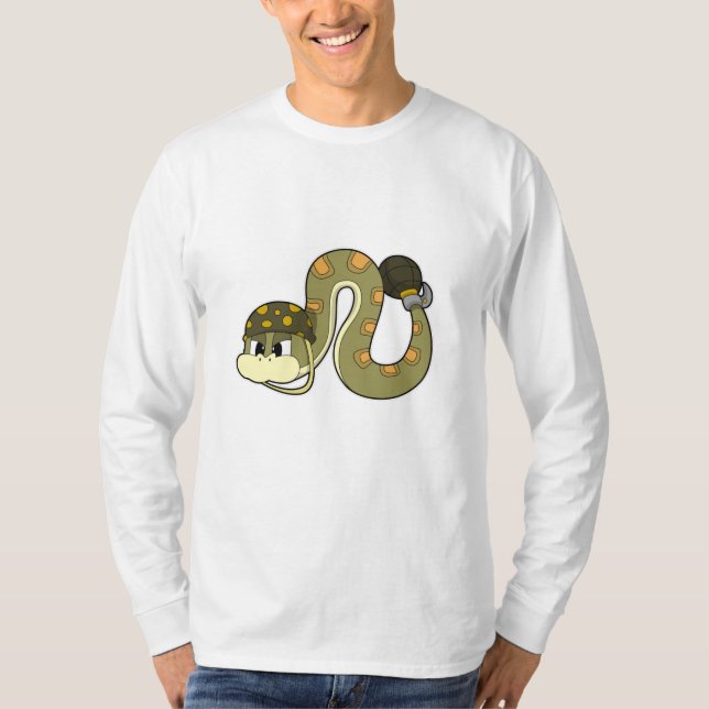 T-shirt Serpent comme soldat avec arme (Devant)