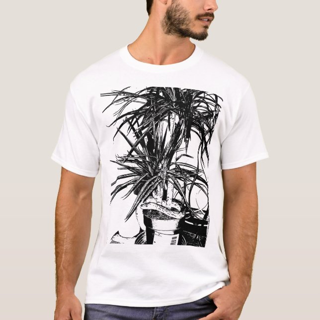 T-shirt Serpent en fleur - Art de la ligne noire (Devant)