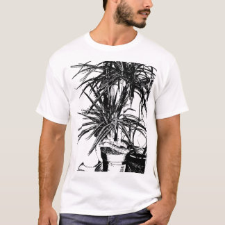 T-shirt Serpent en fleurs - Ligne d'art noir