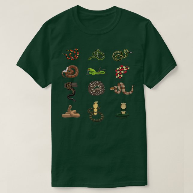 T-shirt Serpent Espèce Serpent Reptile  (Design devant)