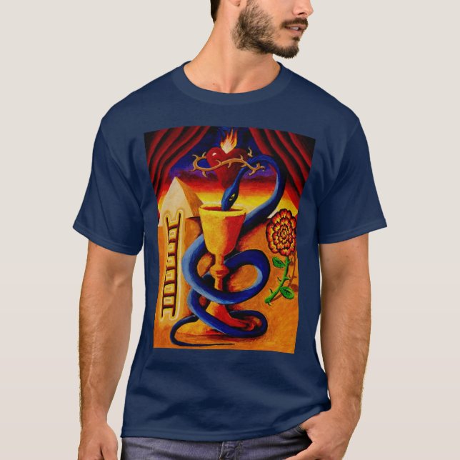 T-shirt serpent et calice (Devant)