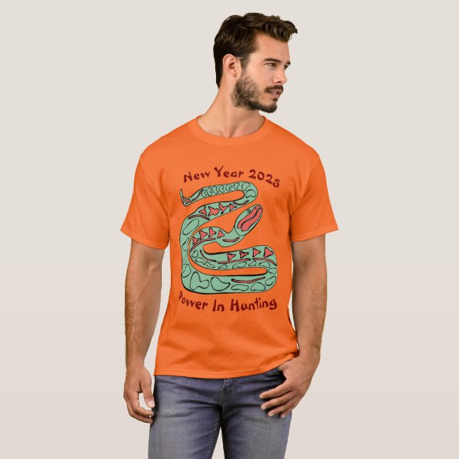 T-shirt serpent pour le Nouvel An Homme 2025 (Devant entier)