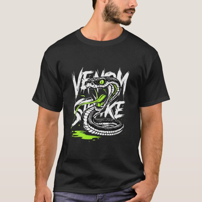 T-shirt Serpent trempé à la vapeur avec dessin textuel de  (Devant)