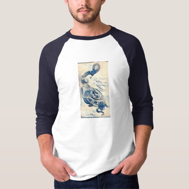 T-shirt Serpent & Turtle Qigong Blue -  (Devant)
