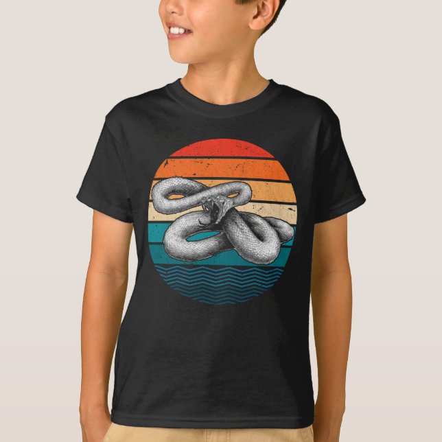 T-shirt Serpent Vintage Retro Reptile (Devant)