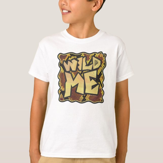 T-shirt Serpent Wild Me Brown et imprimé or (Devant)