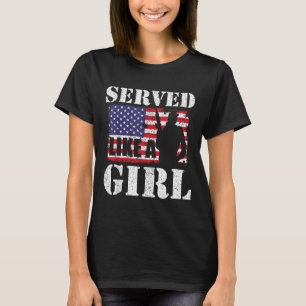 T-shirt Servi Comme Une Fille Femme Fête Des Vétérans