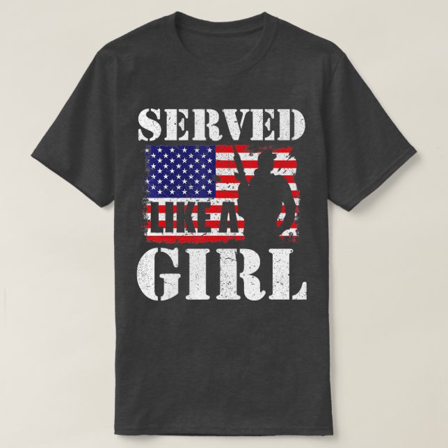 T-shirt Servi Comme Une Fille Femme Fête Des Vétérans (Design devant)