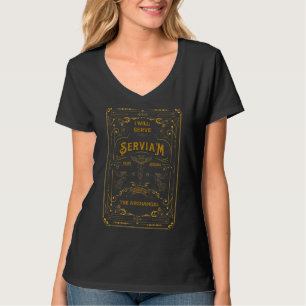 T-shirt Serviam Sera Servie Saint Michael Latin Phrase Cat