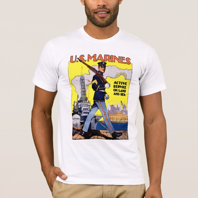 T-shirt Service actif sur la terre et la mer (Devant)