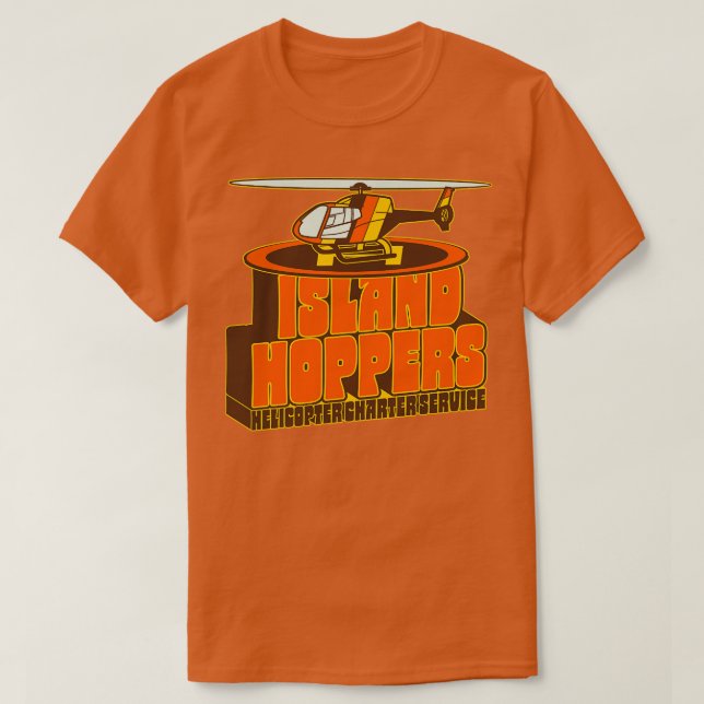 T-shirt Service d'affrètement d'hélicoptères Hoppers Islan (Design devant)