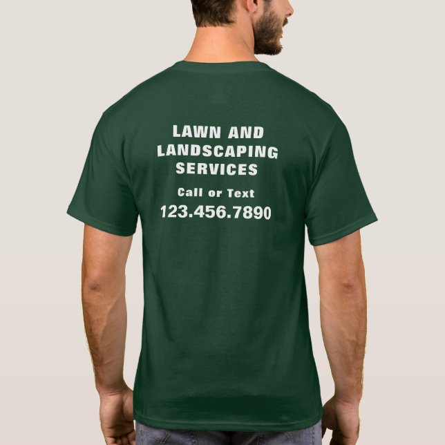 T-shirt Service d'aménagement paysager de la pelouse Publi (Dos)