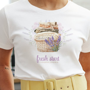 T-shirt Service de nettoyage Aquarelle Lavande Lavande Lav