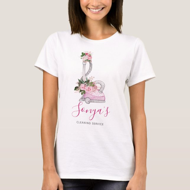 T-shirt Service de nettoyage d'aspirateur personnalisé (Devant)