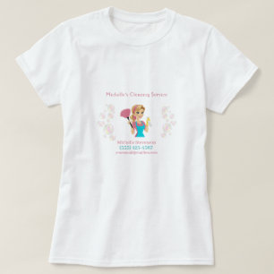 T-shirt Service De Nettoyage Des Parties scintillant Roses
