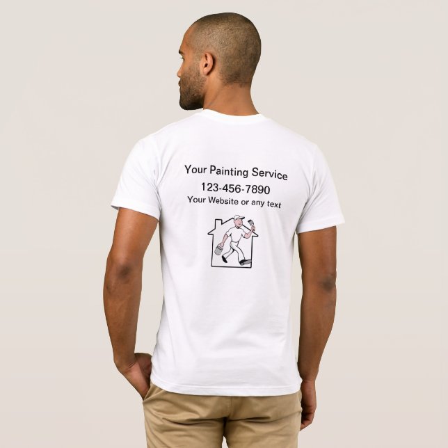 T-shirt Service de peintre maison professionnelle Cool sim (Dos entier)
