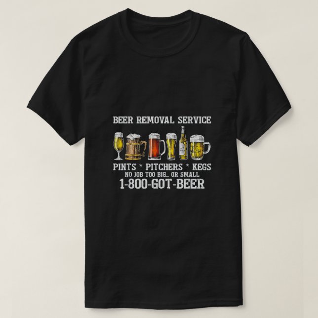 T-shirt Service de retrait de bières Gros petit (Design devant)