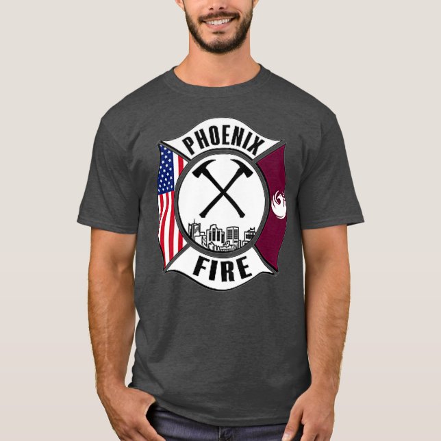 T-shirt Service de Secourt incendie de Phoenix Arizona (Devant)
