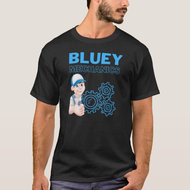 T-shirt Service de voiturier Bluey Mechanics (Devant)